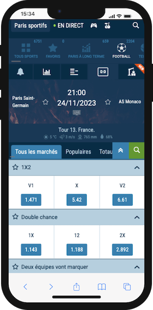 cotes psg vs monaco