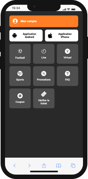 sportcash menu mobile