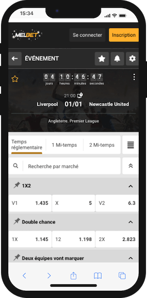 cotes liverpool vs newcastle sur melbet