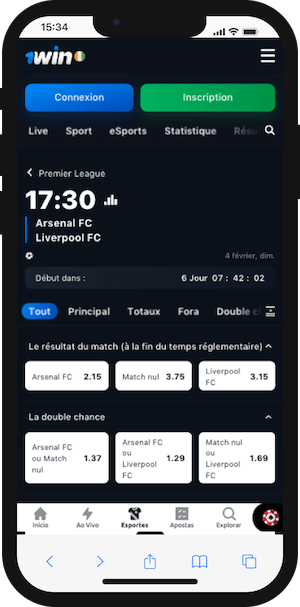 cotes arsenal vs liverpool sur 1win 