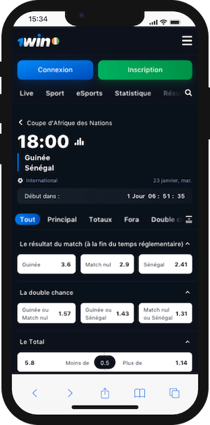 cotes guinee senegal sur 1win
