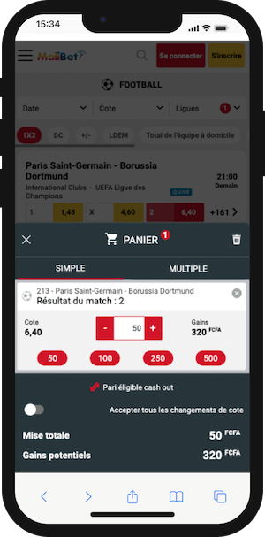 malibet ticket de pari